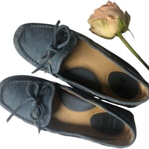 FRYE Reagan Campus Drivers Leather Blue Loafers